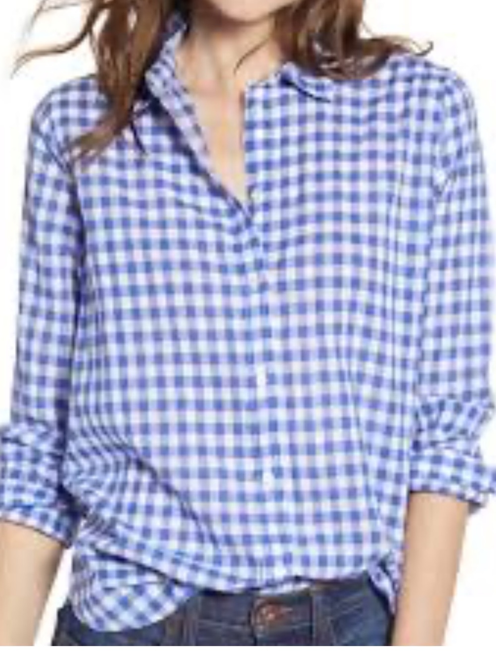 J.Crew Gingham The Perfect Shirt Button Down Size XS